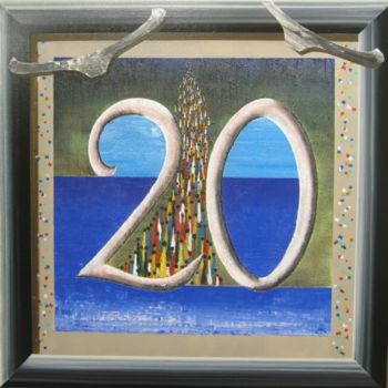 Painting titled "Anniversaire" by Marina Argentini, Original Artwork, Acrylic Mounted on Wood Stretcher frame