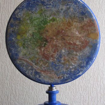 Sculpture titled "Miroir planète terr…" by Marina Argentini, Original Artwork, Glass
