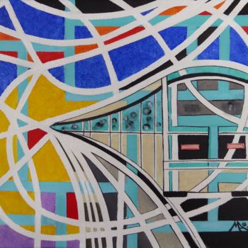 Painting titled "Métro labyrinthique" by Marina Argentini, Original Artwork