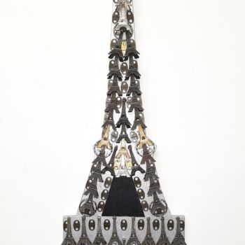 Collagen mit dem Titel "Eiffel 139" von Marina Argentini, Original-Kunstwerk, Aluminium
