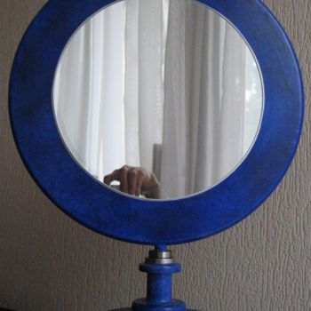 Sculpture intitulée "Miroir planète Terr…" par Marina Argentini, Œuvre d'art originale, Bois