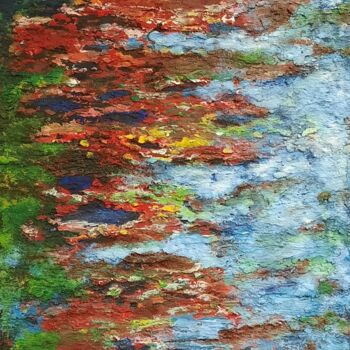 Картина под названием "Terre Himba ou Rivi…" - Marina Argentini, Подлинное произведение искусства, Акрил Установлен на Дерев…