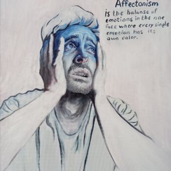 Painting titled "Devastation is blue…" by Argishti Mesropyan, Original Artwork, Oil
