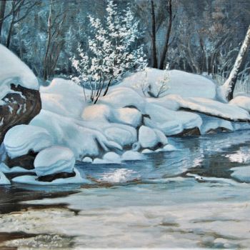 Pintura titulada "Suuri kivi" por Ari Reinikainen, Obra de arte original, Oleo