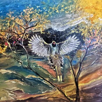 Painting titled ""Free Flight"" by Aria Savage, Original Artwork, Acrylic