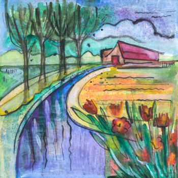Painting titled "Small Holland 1" by Ariadna De Raadt, Original Artwork, Gouache