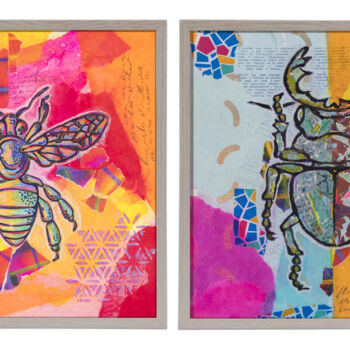 Painting titled "Small Insects 1 and…" by Ariadna De Raadt, Original Artwork, Collages