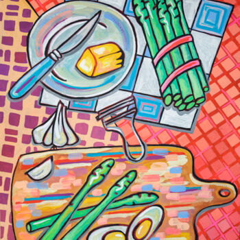 Schilderij getiteld "Kitchen still life3" door Ariadna De Raadt, Origineel Kunstwerk, Gouache