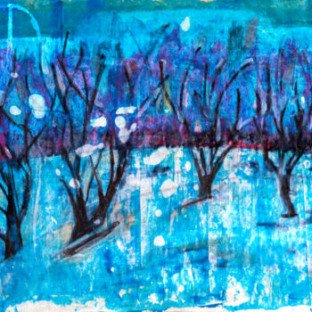 Schilderij getiteld "Winter Forest" door Ariadna De Raadt, Origineel Kunstwerk, Acryl