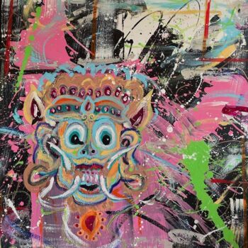 Painting titled "Barong" by Ariadna Maslowska, Original Artwork, Acrylic Mounted on Wood Stretcher frame