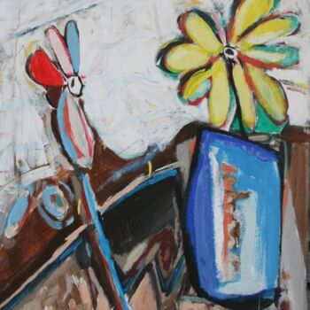 Schilderij getiteld "flowers are good" door Ariani, Origineel Kunstwerk