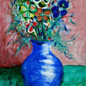 Painting titled "blue Vase" by Ariani, Original Artwork