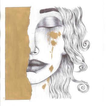 Disegno intitolato "Lacrime" da Reart Arianna Persico, Opera d'arte originale, Biro