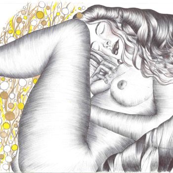 Рисунок под названием "Danae" - Reart Arianna Persico, Подлинное произведение искусства, Шариковая ручка