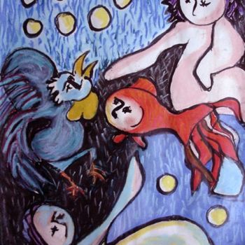 Painting titled "Poisson" by Ariciu, Original Artwork