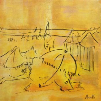 Pintura intitulada "LA PLAGE n°1" por Arielle, Obras de arte originais, Acrílico