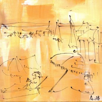 Pittura intitolato "LA PLAGE n°2" da Arielle, Opera d'arte originale, Acrilico