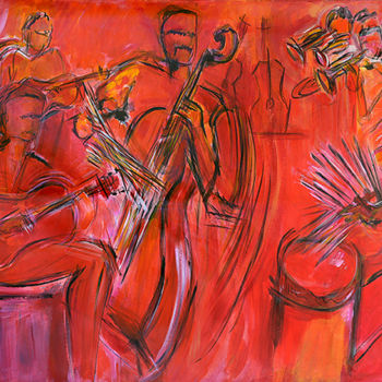 Peinture intitulée "JAZZY 4" par Arielle, Œuvre d'art originale, Acrylique