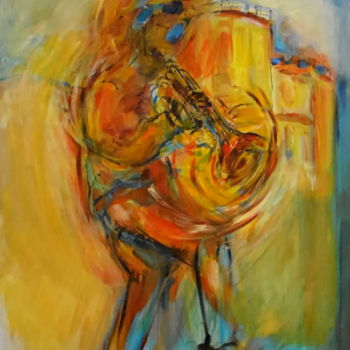 Schilderij getiteld "JAZZ A LA ROCHELLE" door Arielle, Origineel Kunstwerk, Acryl