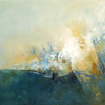 Schilderij getiteld "Beachy head" door Arielle Thomas, Origineel Kunstwerk, Olie