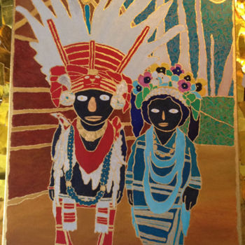 Pittura intitolato "African Couple" da Ari Glass, Opera d'arte originale