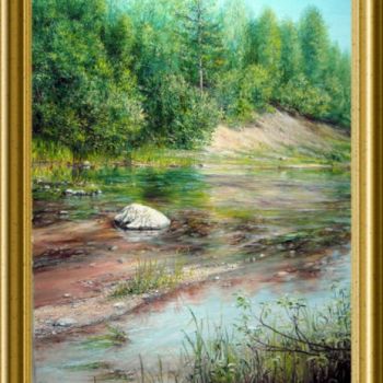 Malerei mit dem Titel "обмелевшая река" von Garik, Original-Kunstwerk, Öl