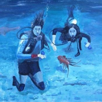 Pintura titulada "deep water" por Arik Sharon, Obra de arte original, Oleo