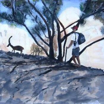 Картина под названием "I walk with mountai…" - Arik Sharon, Подлинное произведение искусства