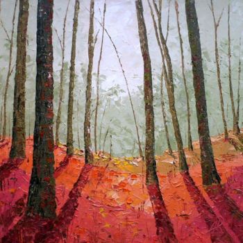 Painting titled "MISTY FOREST" by Arimas, Original Artwork