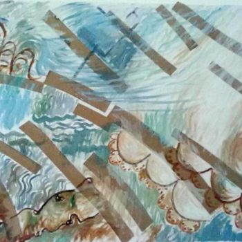 Painting titled "Vento e Acqua" by Maria Irene Vairo, Original Artwork