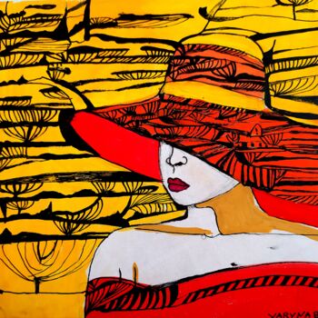 Painting titled "Mysterious Lady ser…" by Arina Bodnar, Original Artwork, Ink