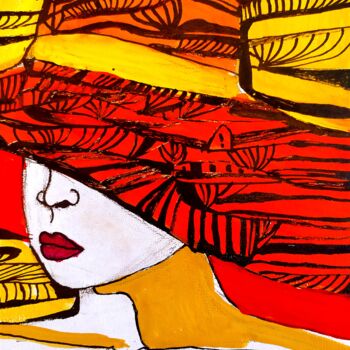 Painting titled "Mysterious Lady ser…" by Arina Bodnar, Original Artwork, Ink