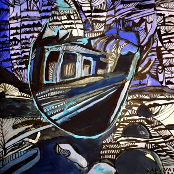 Peinture intitulée ""Old Ships" series" par Arina Bodnar, Œuvre d'art originale, Encre