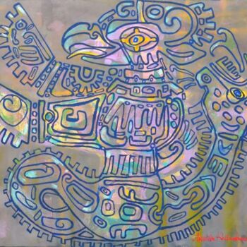 Painting titled "Gods' Messenger ( П…" by Arina Handaman, Original Artwork, Acrylic