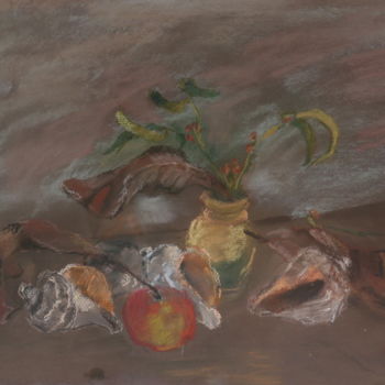 Painting titled "Scallops with Apple…" by Arina Ioana Muntean, Original Artwork, Pastel