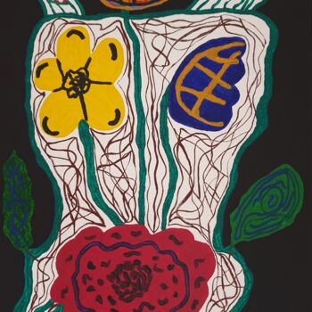 Peinture intitulée "Flowers" par Arina Mari, Œuvre d'art originale, Acrylique Monté sur Carton