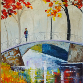 Pintura titulada "Petit pont" por Arina Tcherem, Obra de arte original, Oleo