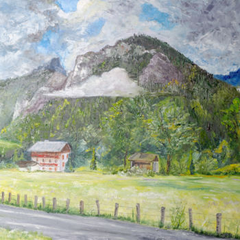 Painting titled "Montagnes de Bavière" by Arina Tcherem, Original Artwork, Oil