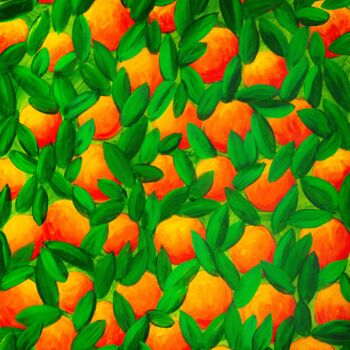 Painting titled "Orange Tree Abstrac…" by Arina Yastrebova, Original Artwork, Acrylic