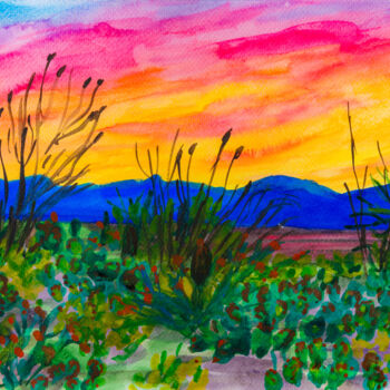 绘画 标题为“Saguaro National Pa…” 由Arina Yastrebova, 原创艺术品, 水彩