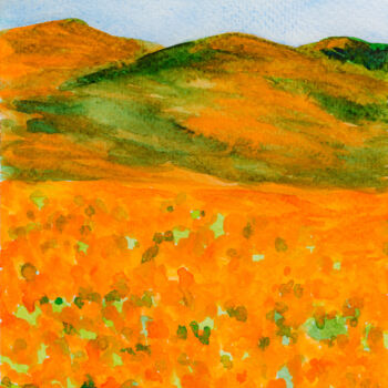 Painting titled "California Orange P…" by Arina Yastrebova, Original Artwork, Watercolor