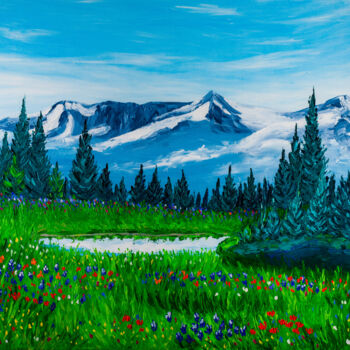 Malerei mit dem Titel "Rocky Mountain Nati…" von Arina Yastrebova, Original-Kunstwerk, Öl
