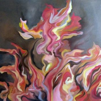 Painting titled "Passionate Fire" by Arina Zinovyeva, Original Artwork, Oil