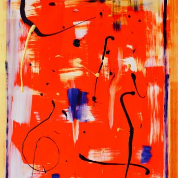 Ζωγραφική με τίτλο "Abstraction orange" από Vincent Arin, Αυθεντικά έργα τέχνης, Ακρυλικό