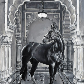 Painting titled "STALLION" by Arindam Biswas, Original Artwork, Acrylic