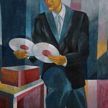 Painting titled "Neil with Platinum…" by Arindam Bose, Original Artwork, Oil