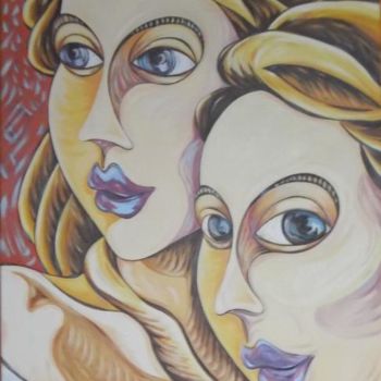 Painting titled "Mother & Daughter" by Aris Marakis, Original Artwork, Other
