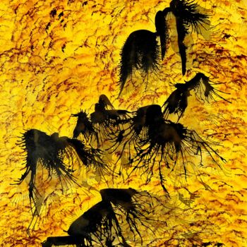 Pintura intitulada "Montanhas longínqua…" por Aristides Meneses, Obras de arte originais, Óleo Montado em Armação em madeira