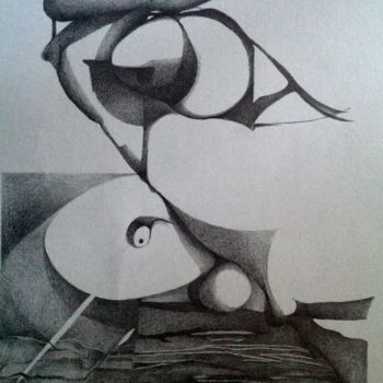 Dessin intitulée "Acuario Invertido" par A.Rivera, Œuvre d'art originale, Graphite