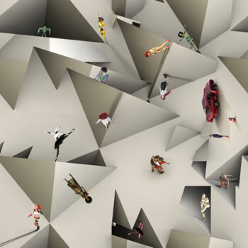 Arts numériques intitulée "Escher in de bevolk…" par Arjen Roos, Œuvre d'art originale, Modélisation 3D